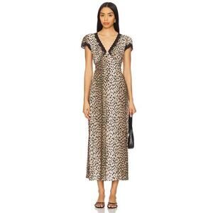 RIXO Clarice Midi Dress in Antelope Spot Black